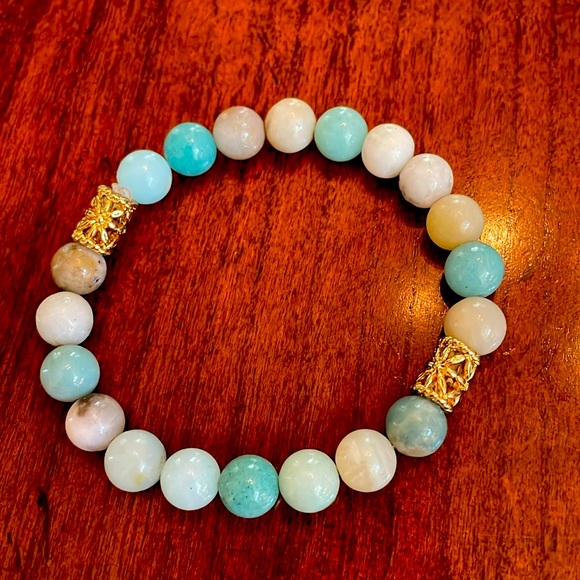 Jewelry - Caribbean calcite with fancy gold spacers